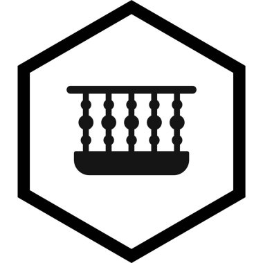 Moda Biçimli Ayrı Arkaplanda Balkon Simgesi