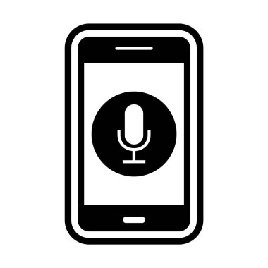 Moda Tarzı İzole Arkaplanda Mikrofon Mobil Uygulama Simgesi