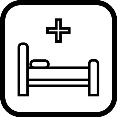 Hastane yatak vektör simgesi