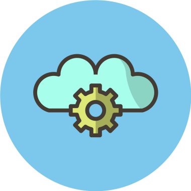 dişli düz vektör simgesi