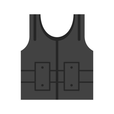 Mermi geçirmez Jecket Simgesi Moda Biçimli İzole Arkaplan