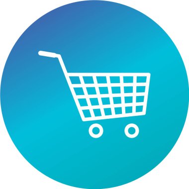 Alışveriş arabası simgesi, vektör illüstrasyonu