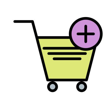 Alışveriş arabası simgesi, vektör illüstrasyonu