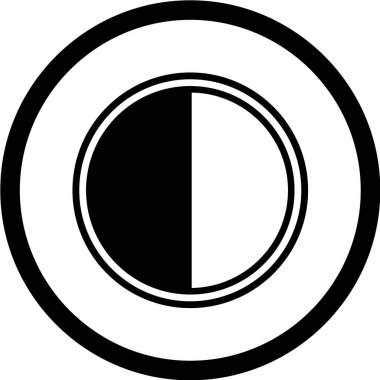 Siyah ve beyaz simgesinin vektör illüstrasyonu