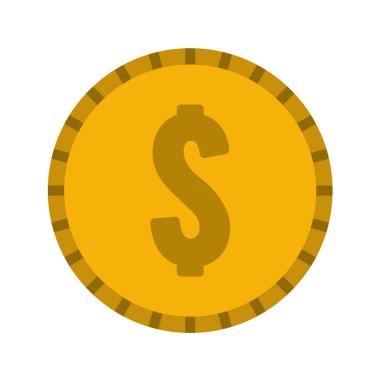 Beyaz arkaplanda izole edilmiş dolar işareti simgesi