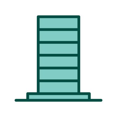 Moda Biçimli Skycraper Simgesi İzole Arkaplan