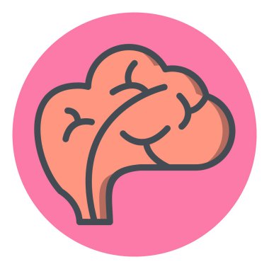 Moda Biçimli Beyin Simgesi İzole Arkaplan