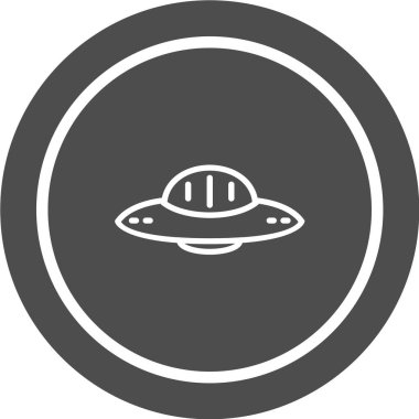 UFO vektör simgesi. Uzaylı işareti. Uzay aracı sembolü.