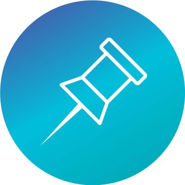 pin düz simgesi, vektör illüstrasyonu