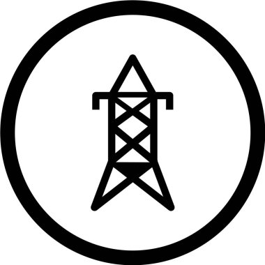 Tek izole edilmiş elektrik hattı simgesinin vektör illüstrasyonu