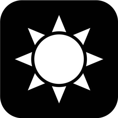 Güneş simgesi, vektör illüstrasyonu.