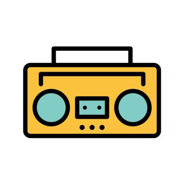 vektör illüstrasyonu, basit kaset oynatıcı simgesi