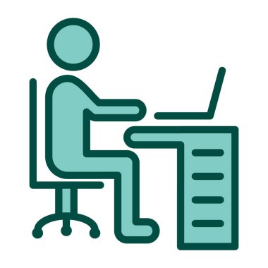 Çalışma Alanı Simgesi Moda Biçiminde İzole Arkaplan 