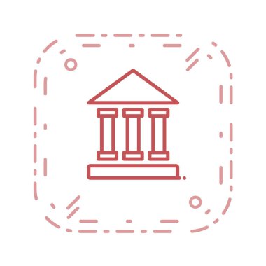 Banka binası simgesi, vektör illüstrasyonu