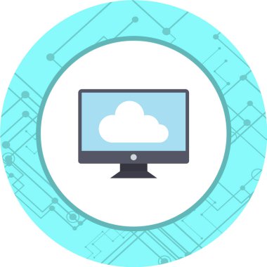 Simge tasarımı ile bulut hesaplama kavramı, vektör illüstrasyonu 10 eps grafik.