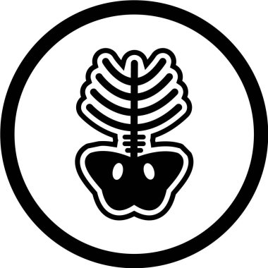 İnsan kaburgaları tıbbi ikon, vektör illüstrasyonu