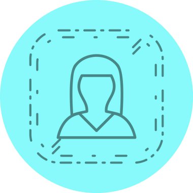 Moda Biçimli İzole Arkaplanda Kadın Avatar Simgesi