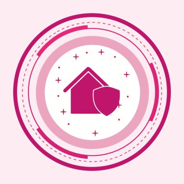 Moda Tarzında Korunan Ev Simgesi Ayrı Arka Gruplandırılmış