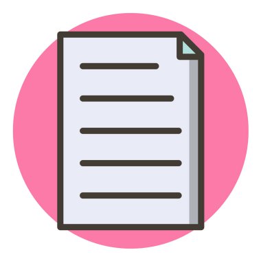 belge vektör simgesi. Klipsli resim sembolü.