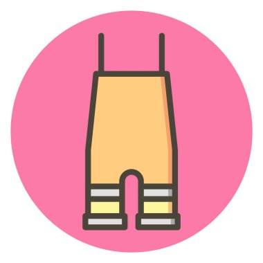  Dungarees Simgesi Moda Biçimli vektör çizimi 