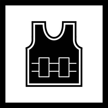 Mermi geçirmez Jecket Simgesi Moda Biçimli İzole Arkaplan