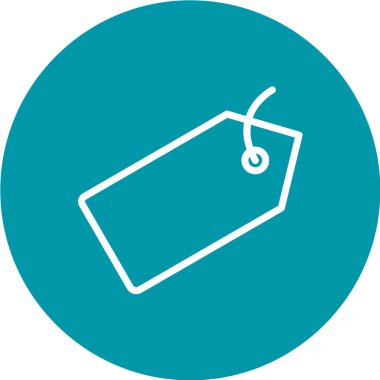 Etiket işareti. Vektör. Gri gölgeli yeşil arkaplanda beyaz simge.