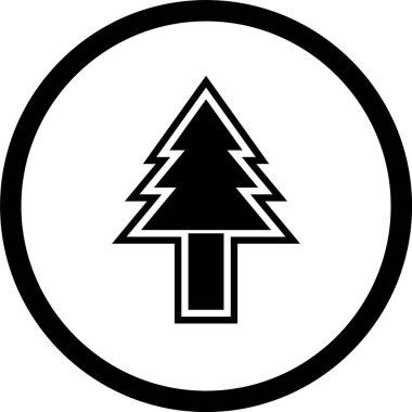 Çam Ağacı Simgesi Moda Tarzı İzole Arkaplan   