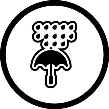 Bir yağmur simgesinin vektör illüstrasyonu