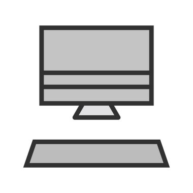 Moda Biçimli Bilgisayar Simgesi İzole Arkaplan