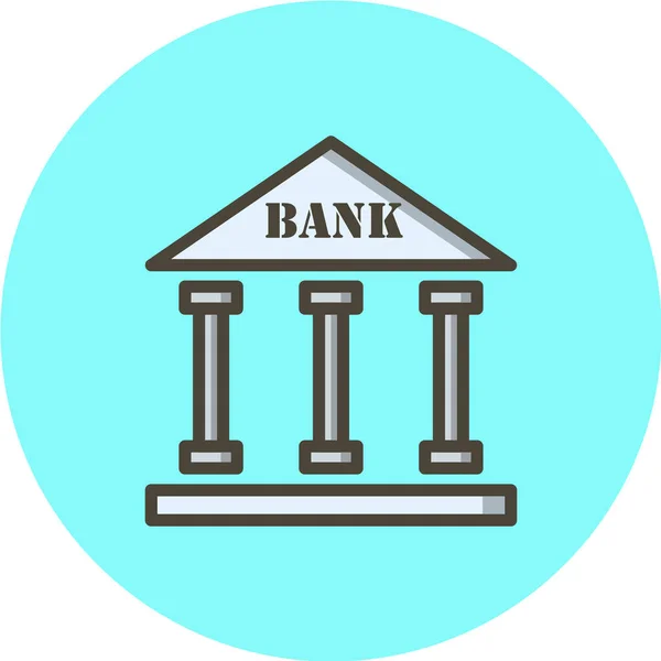 Εικονίδιο Κτιρίου Τράπεζας Εικονογράφηση Διανύσματος — Διανυσματικό Αρχείο