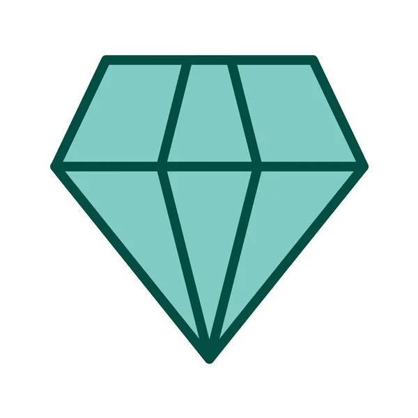 Icône Diamant Dans Style Plat Isolé Sur Fond Blanc Symbole — Image vectorielle