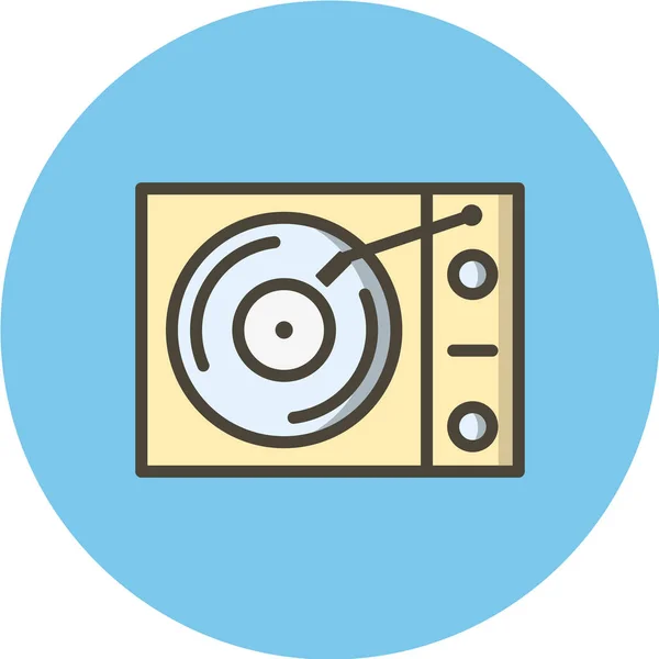 Vektor Illustration Einfaches Symbol Vinyl Player — Stockvektor