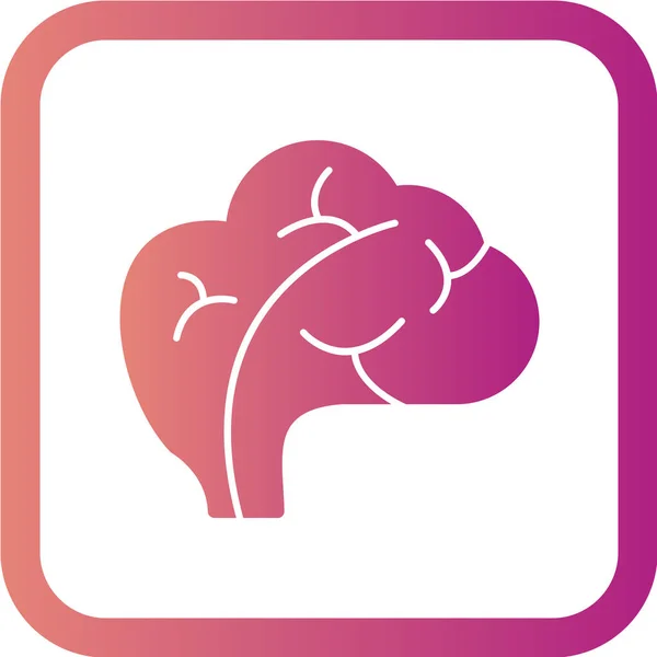 Vector Illustration Pink Brain Icon — Stock Vector