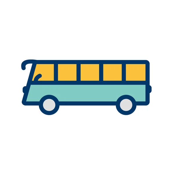 Иконка Автобуса Плоском Стиле Изолированы Белом Фоне Векторная Иллюстрация Школьных — стоковый вектор