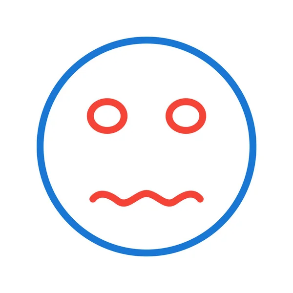 Nervösa Emoji Ikonen Trendig Stil Isolerad Bakgrund — Stock vektor