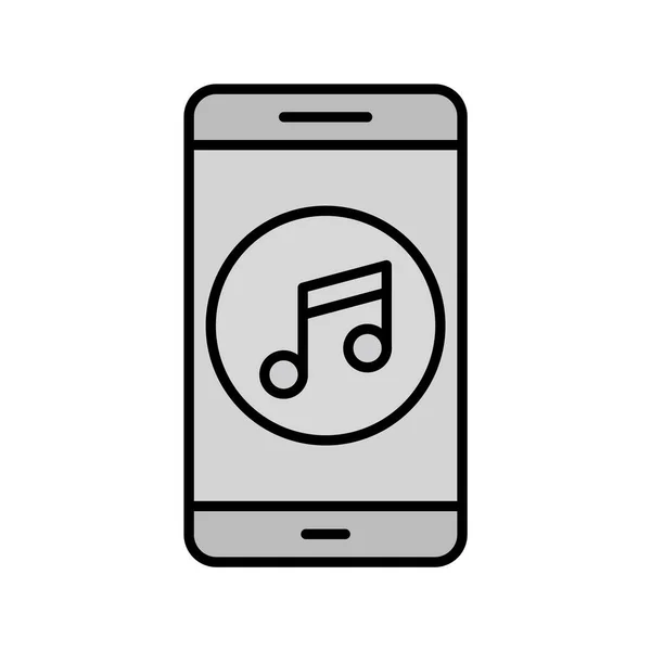 Icône Application Mobile Musique Dans Style Mode Fond Isolé — Image vectorielle