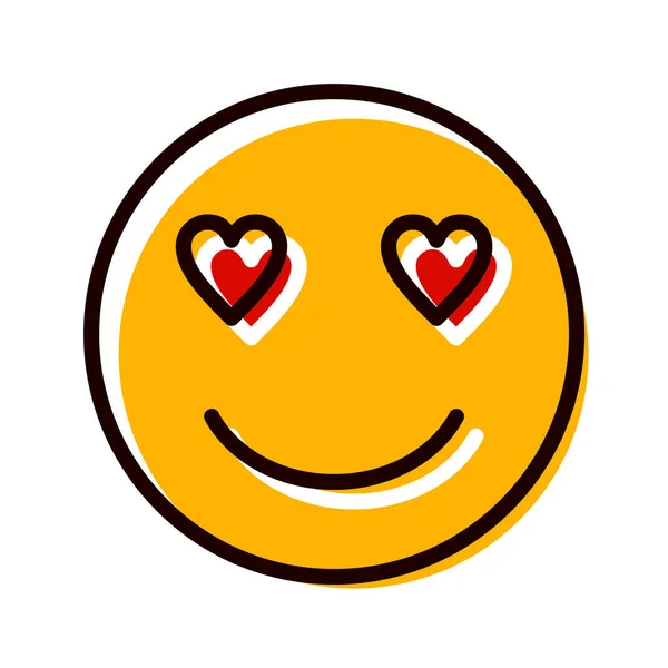 Kärlek Emoji Ikon Trendig Stil Isolerad Bakgrund — Stock vektor