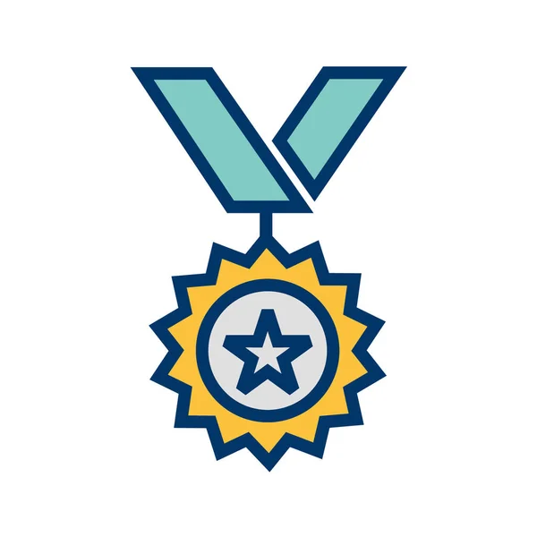 Medaille Auszeichnung Symbol Vektor Illustration Grafik Design — Stockvektor