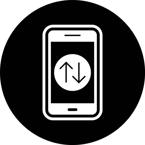 Icône Application Mobile Connexion Données Dans Fond Isolé Style Mode — Image vectorielle