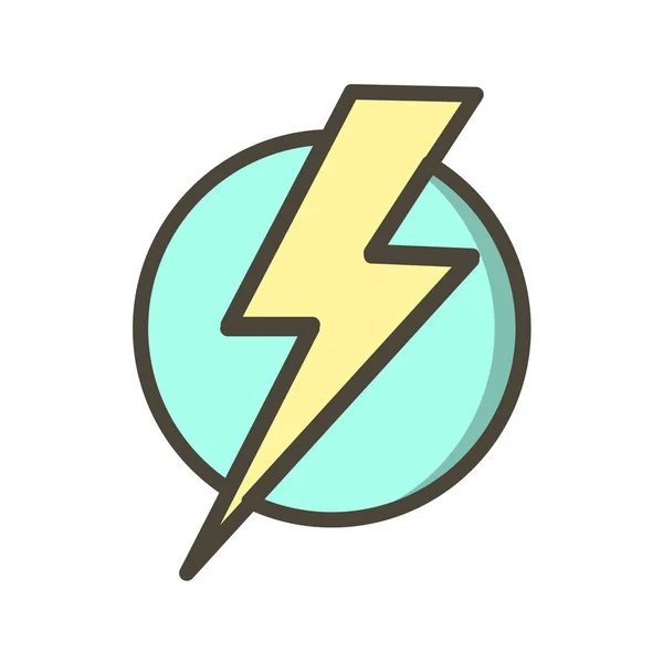 Blitz Symbol Flacher Farbgebung Vektorillustration — Stockvektor