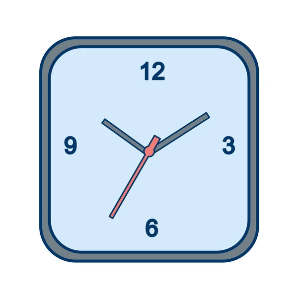 在白色背景上孤立的平面时钟图标 时间符号 — 图库矢量图片