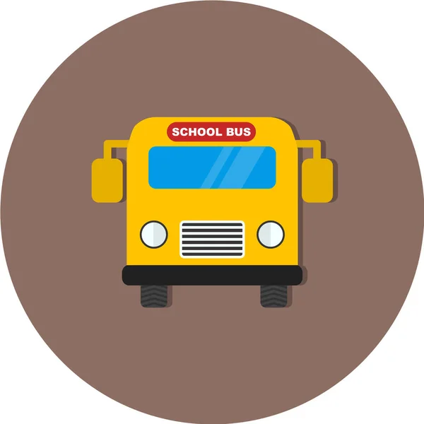 Autobús Escolar Plana Vector Icono — Archivo Imágenes Vectoriales