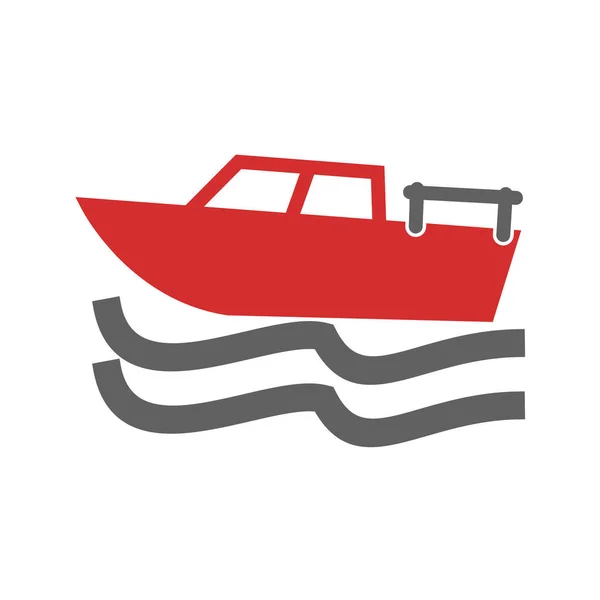 Icono Del Barco Estilo Plano Aislado Sobre Fondo Blanco Símbolo — Vector de stock