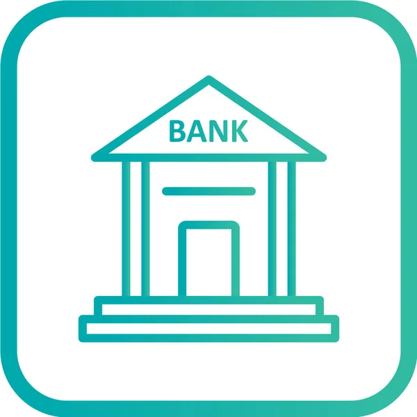Banka Binası Ikonu Vektör Illüstrasyonu — Stok Vektör
