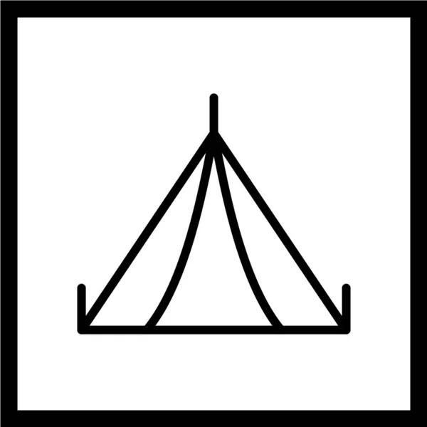 Значок Палатки Векторная Иллюстрация — стоковый вектор