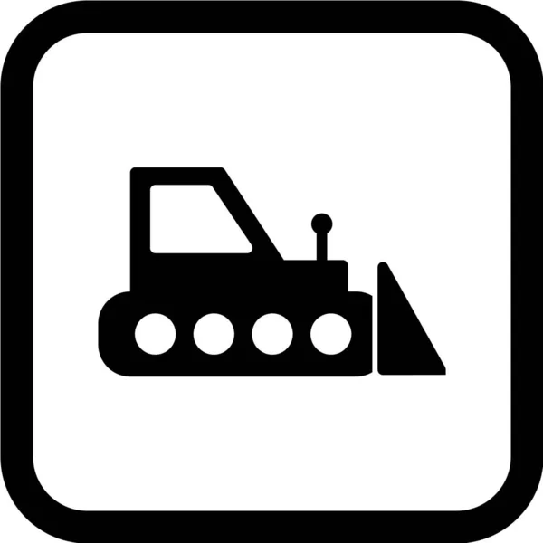 Illustrazione Vettoriale Icona Bulldozer — Vettoriale Stock