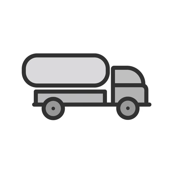 Truck Icon Black Style Isolated White Background Transportation Symbol Vector — Stock Vector