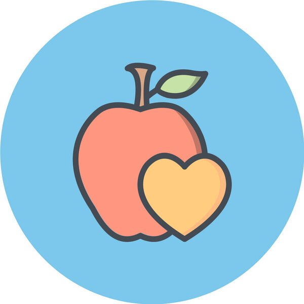Vector illustration, simple icon apple — Stock Illustration Vector Illustration Simple Icon Apple — Stock Vector