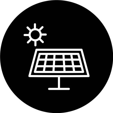 Güneş enerjisi ikon vektör illüstrasyonu