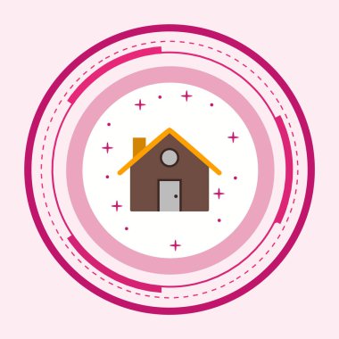 Moda Biçimli Ev Simgesi Ayrı Arka Gruplandırılmış